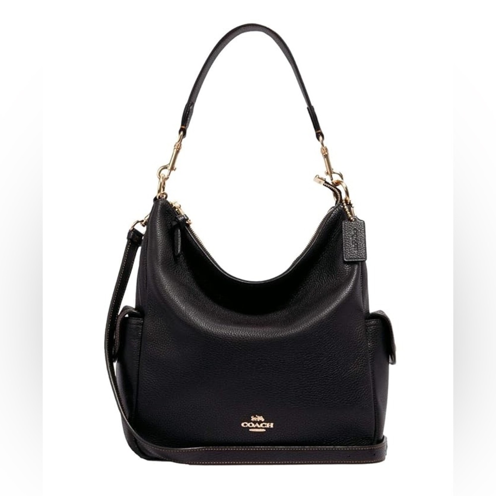 Coach Black Leather Hobo Bag